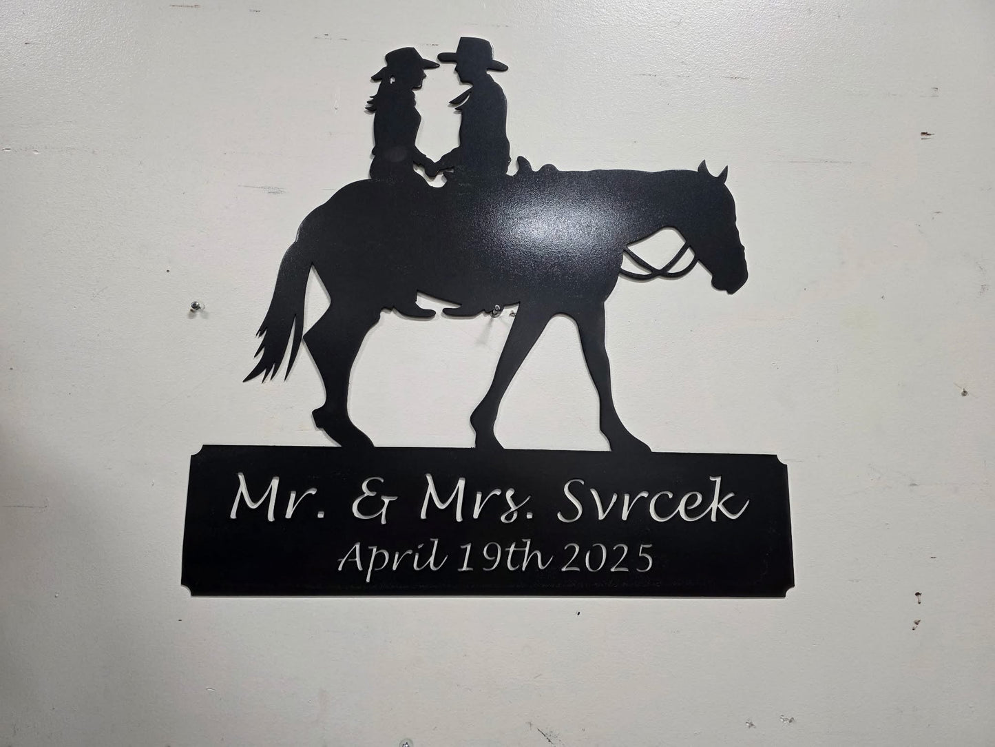 Custom- couple on horse