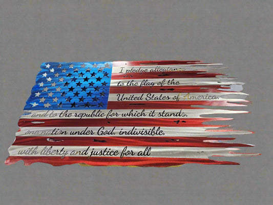Distressed Pledge of Allegiance Flag